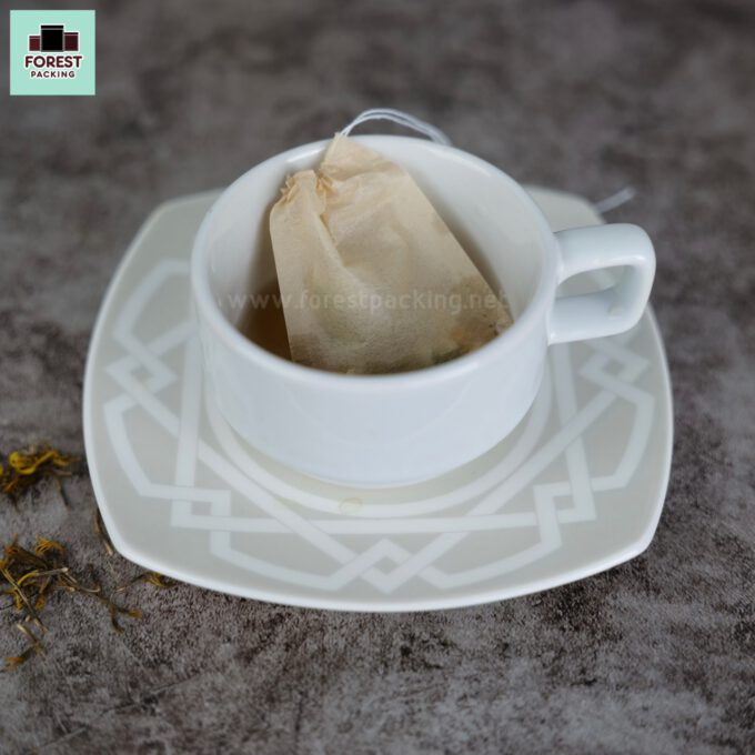 ถุงชา ถุงกรองชา เนื้อเยื่อไม้ธรรมชาติ สีน้ำตาล พร้อมเชือก