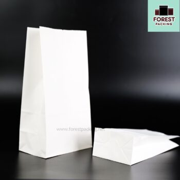 ถุงกระดาษ ถุงกระดาษคราฟท์ ถุงใส่ขนม ถุงใส่ขนมปัง ขยายข้าง สีขาว ตั้งได้