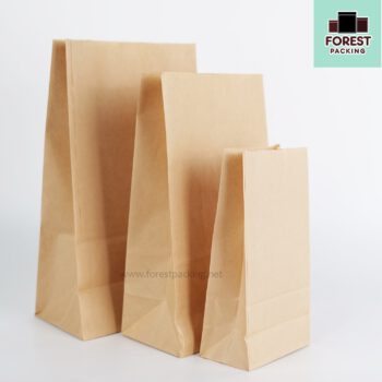ถุงกระดาษ ถุงกระดาษคราฟท์ ถุงใส่ขนม ถุงใส่ขนมปัง ขยายข้าง สีน้ำตาล ตั้งได้ 1